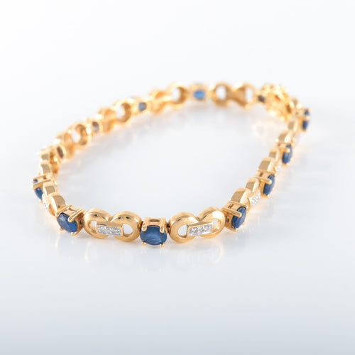 Bracelet BRACELET OR JAUNE 18K SAPHIRS ET DIAMANTS 58 Facettes LP 2142