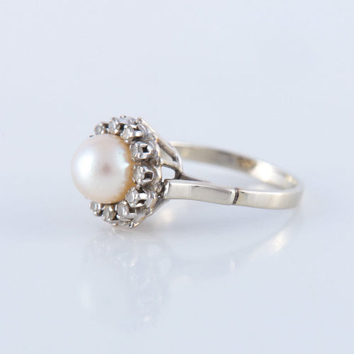 Bague 51 Bague Perle Diamants 58 Facettes JE94