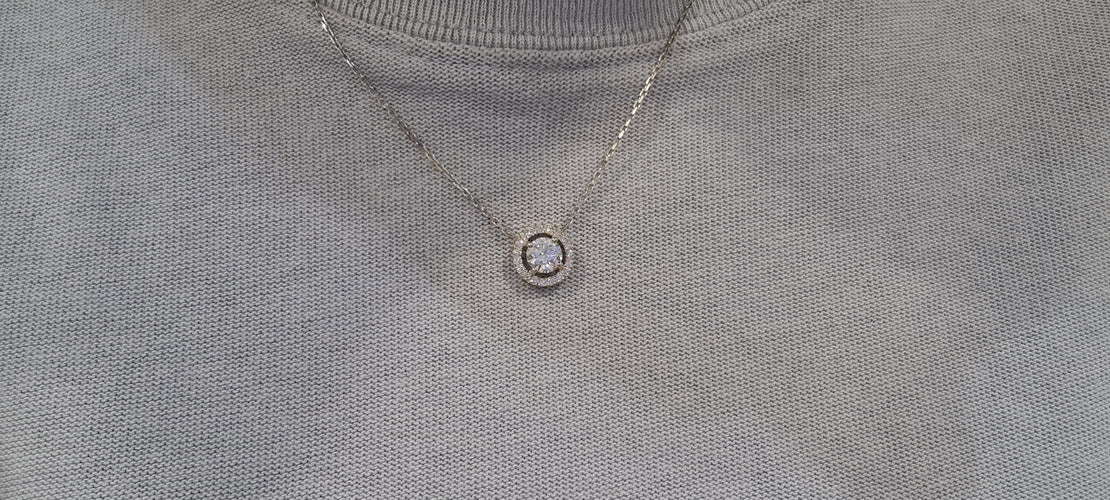 Collier Collier en Or blanc, diamants de synthèse 58 Facettes