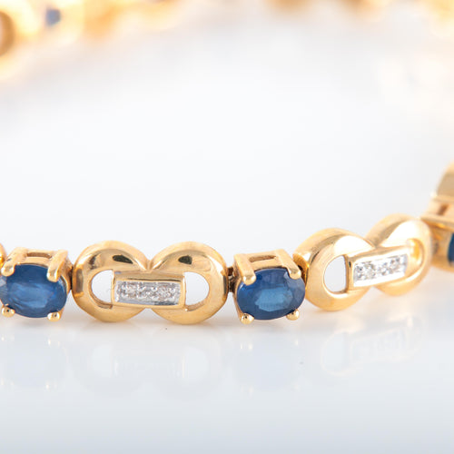 Bracelet BRACELET OR JAUNE 18K SAPHIRS ET DIAMANTS 58 Facettes LP 2142