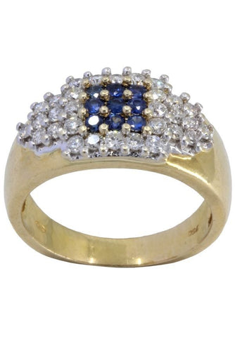 Bague 56 BAGUE PAVAGE SAPHIRS ET DIAMANTS 58 Facettes 057021