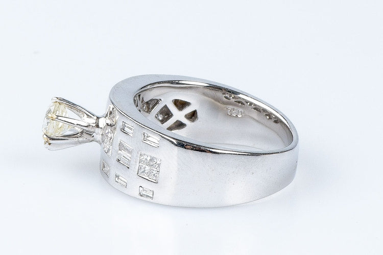 Bague 54 Bague Solitaire accompagné diamant 0.45ct 58 Facettes BG-14141-96