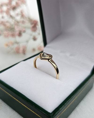 Bague 52 Bague Cœur Or jaune Diamant 58 Facettes 468