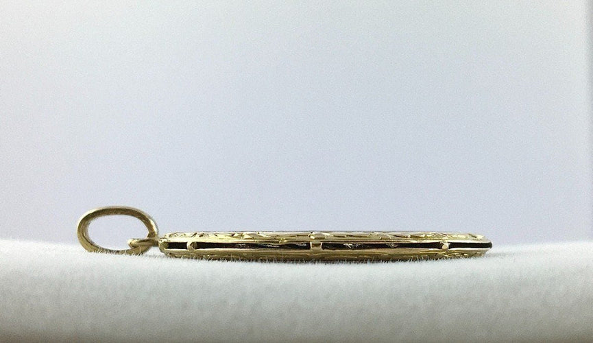 Pendentif Pendentif Belle époque Email et motifs coeurs 58 Facettes