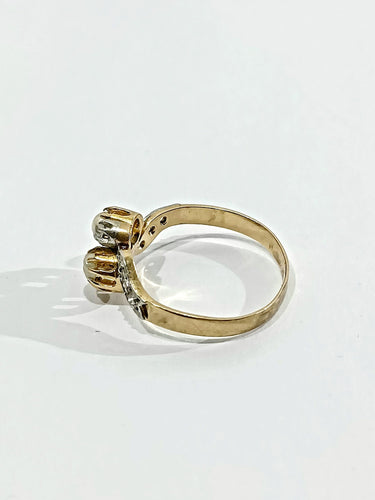 Bague 52.5 Bague Toi Et Moi Or Diamants Et Perles 58 Facettes 2308/1