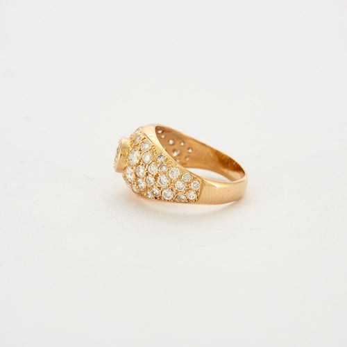 Bague 55 Bague Jonc pavée Or jaune Diamants 58 Facettes