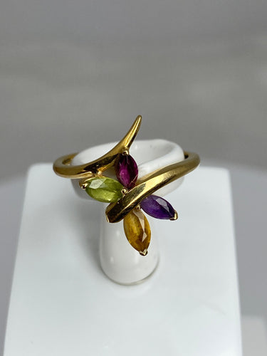 Bague 51 Bague papillon en or jaune & pierres fines 58 Facettes