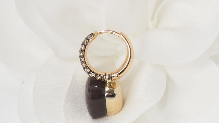 Boucles d'oreilles Boucles d'oreilles Pomellato pierre de Lune & diamants bruns 58 Facettes 32024