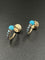Boucles d'oreilles POMELLATO - Créoles Or Turquoises Zircons 58 Facettes