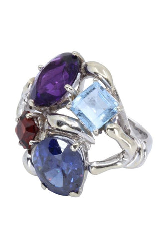 Bague 54 BAGUE MODERNE PIERRES FINES 58 Facettes 057731