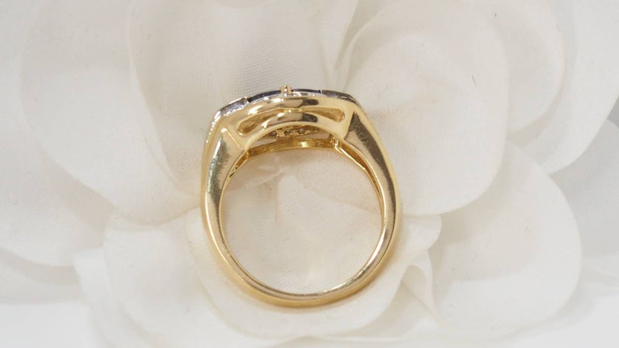 Bague 55 Bague saphirs de Ceylan et diamants 58 Facettes 32136