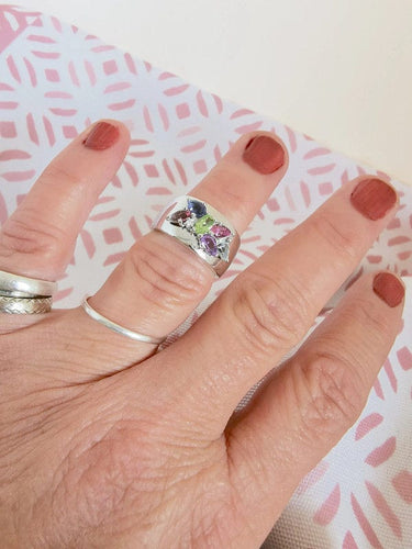 Bague Bague Jonc en Or blanc, Pierres fines & Diamants 58 Facettes AA 1437