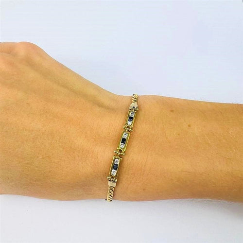 Bracelet Bracelet en Or Jaune , Saphir et Oxydes 58 Facettes 20400000538