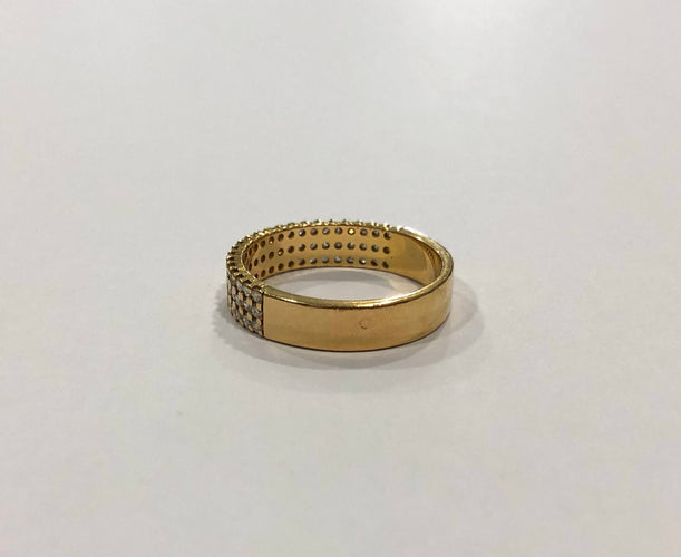 Bague Bague demi tour diamants en or jaune 58 Facettes