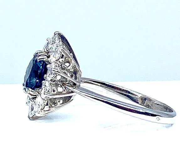 Bague 59 Bague marguerite saphir diamants 58 Facettes AB149