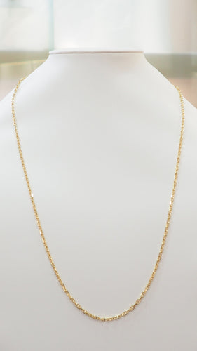 Collier 70cm Sautoir maille marine limée en or jaune 58 Facettes 32468