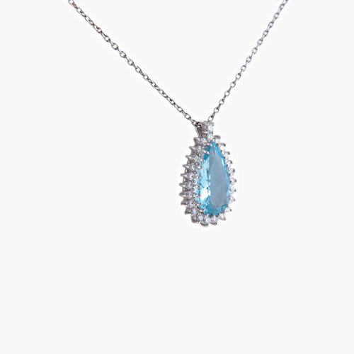Collier Collier Pendentif Aigue-marine 58 Facettes