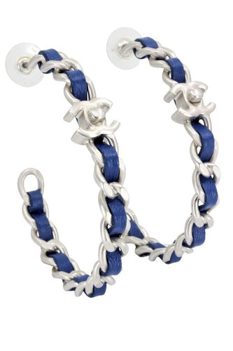 Boucles d'oreilles CRÉOLES SIGNÉES CHANEL EN CUIR 58 Facettes 051711