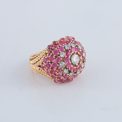Bague 51 Bague boule or rose et pierres 58 Facettes