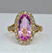 Bague 50 Bague en or 18 carats ornée d’une topaze rose et de diamants. Epoque Napoléon III. 58 Facettes AB273