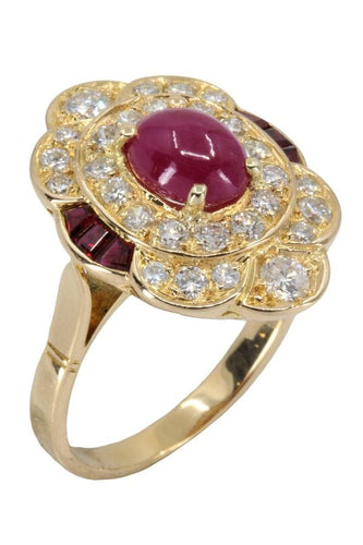 Bague BAGUE MODERNE RUBIS ET DIAMANTS 58 Facettes 003291