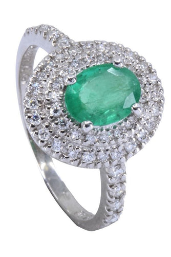 Bague Bague moderne, émeraude, diamants 58 Facettes 067961