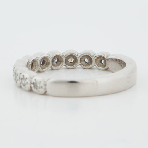 Bague 51 Demi alliance Or blanc Diamants 58 Facettes REF 9011/18