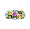 Bague Bague jonc or jaune 18K et saphirs de couleur 58 Facettes