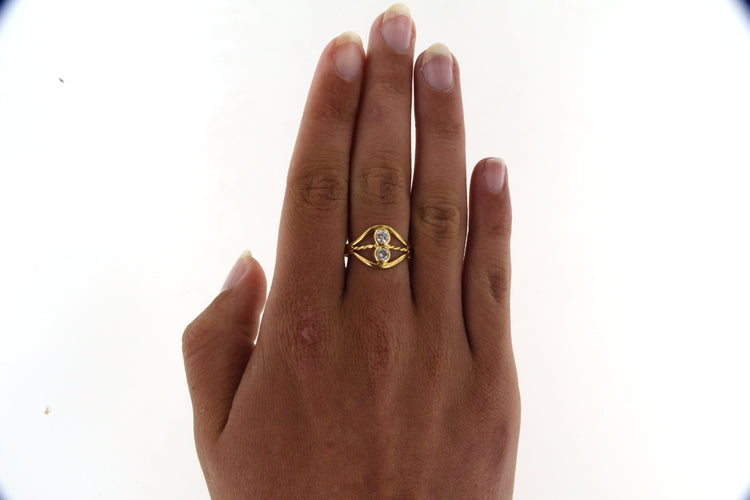 Bague Bague Toi & Moi en Or jaune et diamants 58 Facettes cfmcd