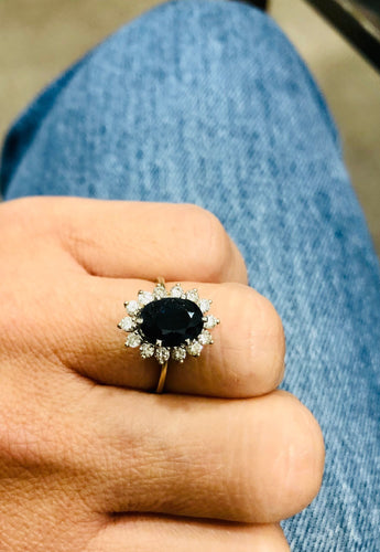 Bague Bague Marguerite saphir et diamants 58 Facettes