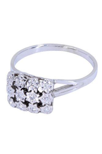 Bague 56 BAGUE DIAMANTS ANNÉES 50' 58 Facettes 070391