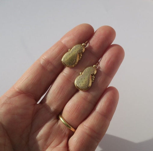 Boucles d'oreilles Grandes boucles d’oreilles dormeuses violon XIXe 58 Facettes