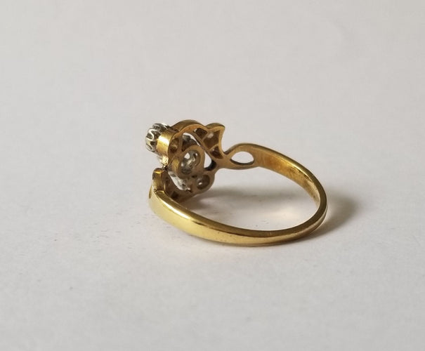 Bague 55 Bague ancienne diamants 0.20 carats 58 Facettes