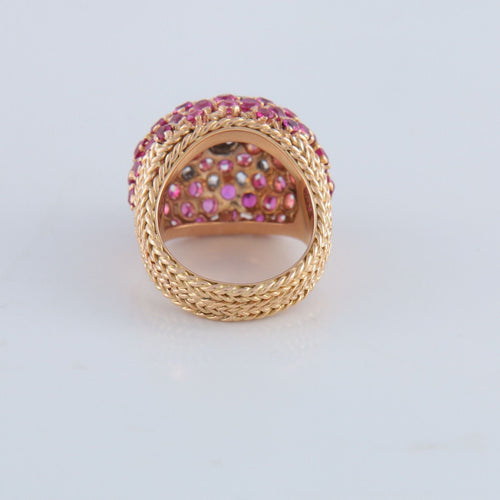 Bague 51 Bague boule or rose et pierres 58 Facettes
