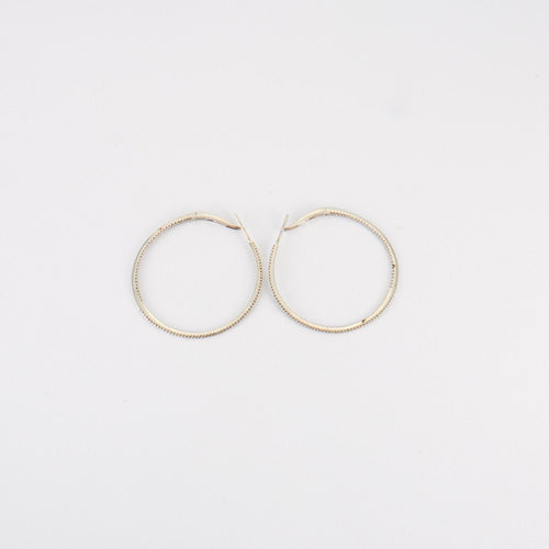 Boucles d'oreilles Créoles en Or blanc, diamants 58 Facettes