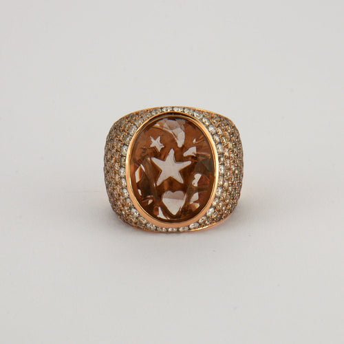 Bague 54 AL CORO - Bague Cocktail Quartz dégradé de Diamants 58 Facettes EL2-32