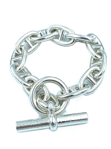 Bracelet HERMÈS. Bracelet Chaîne d’ancre TGM 58 Facettes
