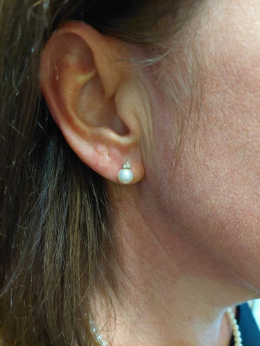 Boucles d'oreilles BOUCLES D'OREILLES PERLES DIAMANTS 58 Facettes 076301