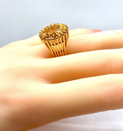 Bague 50 Bague or jaune citrine 58 Facettes AB299