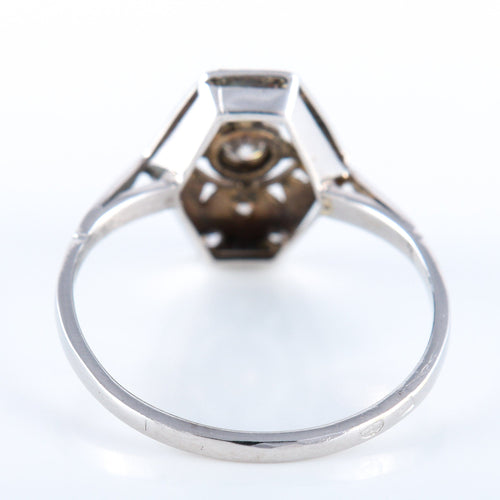 Bague 53 Bague Art Déco platine or blanc diamants 58 Facettes 2334