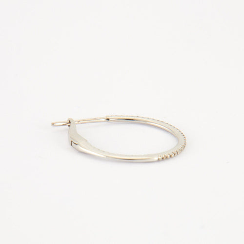 Boucles d'oreilles Créoles en or blanc diamants 58 Facettes