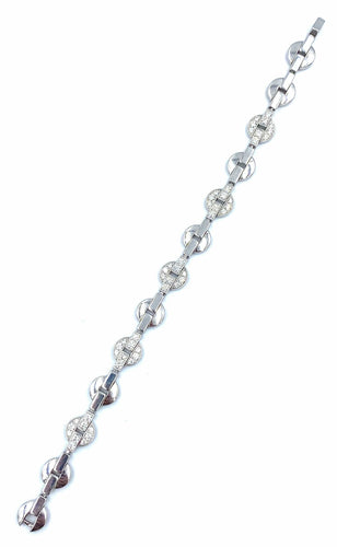 Bracelet Cartier. Collection Himalia, bracelet or blanc 18K et diamants 58 Facettes