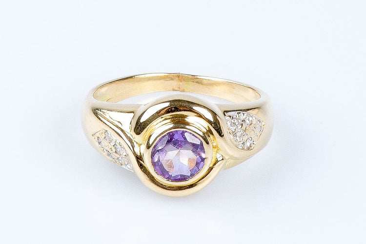Bague Bague améthyste diamant en or jaune 58 Facettes VNLP16-306-11