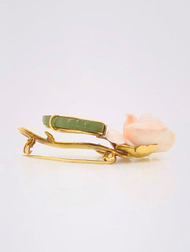 Broche Broche Florale Années 1950 Nacre Agate 58 Facettes