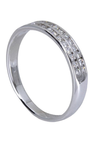 Bague 53 DEMI-ALLIANCE MODERNE DIAMANTS 58 Facettes 059541