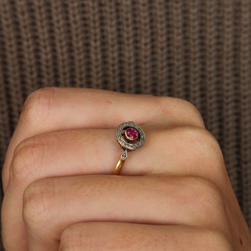 Bague 55 Bague rubis diamant ancienne 58 Facettes
