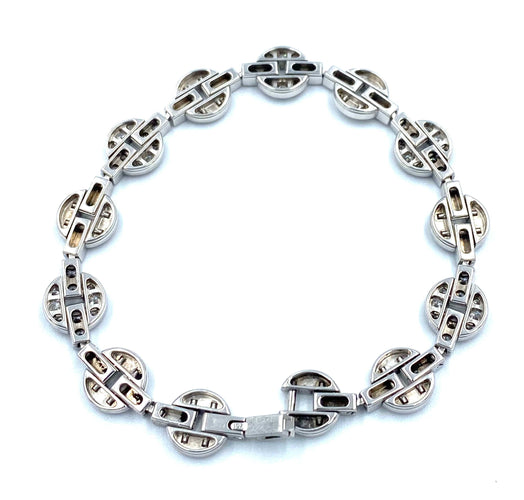 Bracelet Cartier. Collection Himalia, bracelet or blanc 18K et diamants 58 Facettes