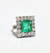 Bague 51 Bague platine émeraude entourage diamants 58 Facettes 1-775/4