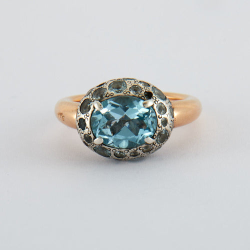 Bague 56 POMELLATO - Bague Aigues-marines 58 Facettes