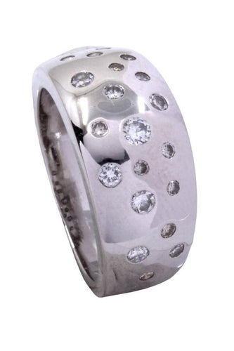 Bague 56 Bague jonc Or blanc DiamantsBAGUE JONC DIAMANTÉS 58 Facettes 078501
